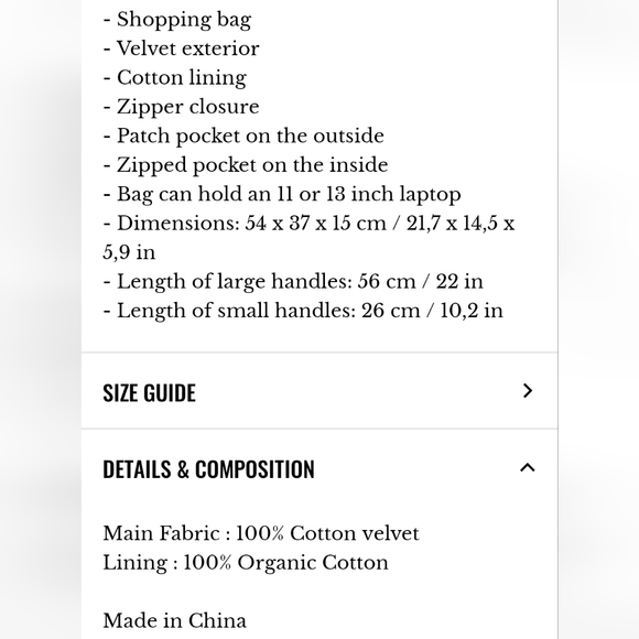 Nwt! Sezane zipped tote bag blue velvet - Picture 5 of 10